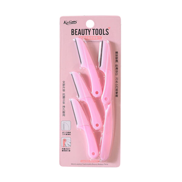 keli 4pcs Foldable Eyebrow Facial Hair Removal, Shaper, and Trimmer in New Design (Blue & Pink) - Facial Razor. - Image 4