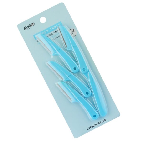 keli 4pcs Foldable Eyebrow Facial Hair Removal, Shaper, and Trimmer in New Design (Blue & Pink) - Facial Razor. - Image 3