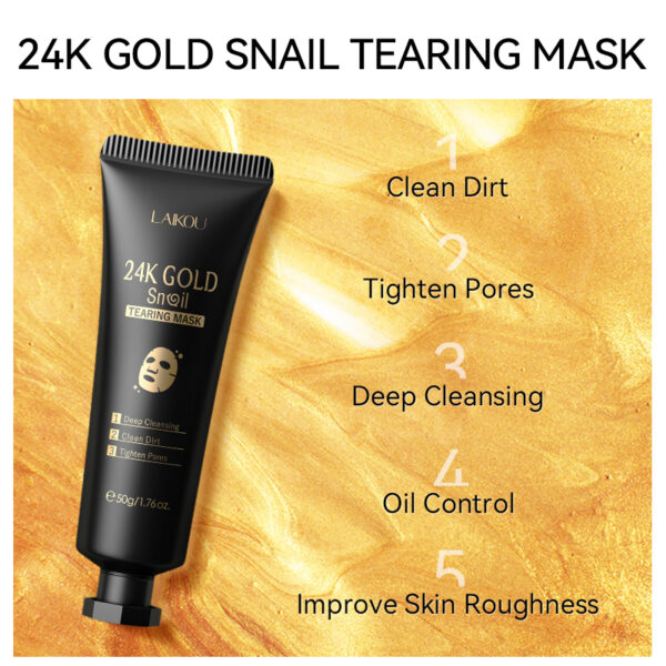 LAIKOU 24K Gold Snail Tearing Mask – 50g - Image 5