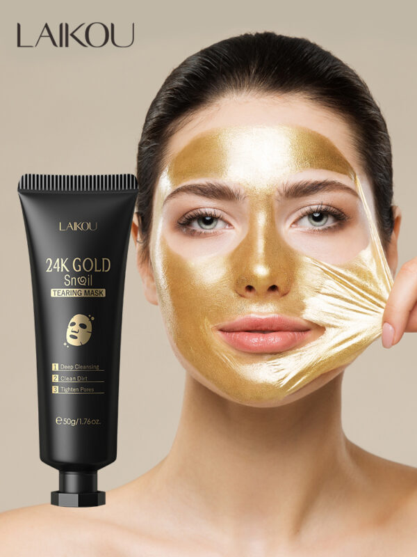 LAIKOU 24K Gold Snail Tearing Mask – 50g - Image 4