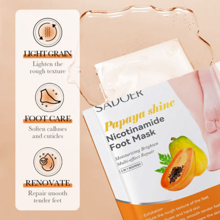 SADOER Papaya Shine Nicotinamide Foot Mask 35g Pair