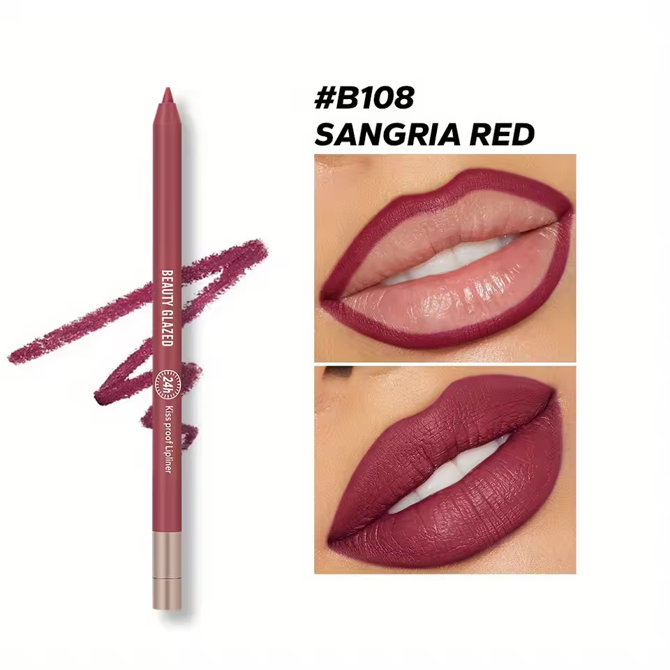 beauty-glazed-lip-liner-6975640630259-B108 Beauty Glazed Waterproof & Long Lasting Lip Liner – #B108 Sangria Red - Image 1