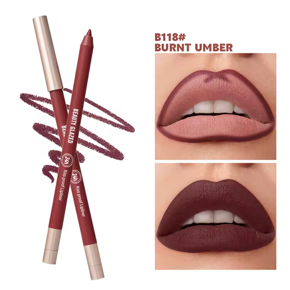 beauty-glazed-lip-liner-6975640630259-B118 Beauty Glazed Waterproof & Long Lasting Lip Liner – #B118 Burnt Umber - Image 1