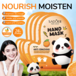 SADOER Panda Series Anti Cracking Orange Vitamin C Glossy Nourishing Hand Mask – 40ml / 1 Pair - Image 7